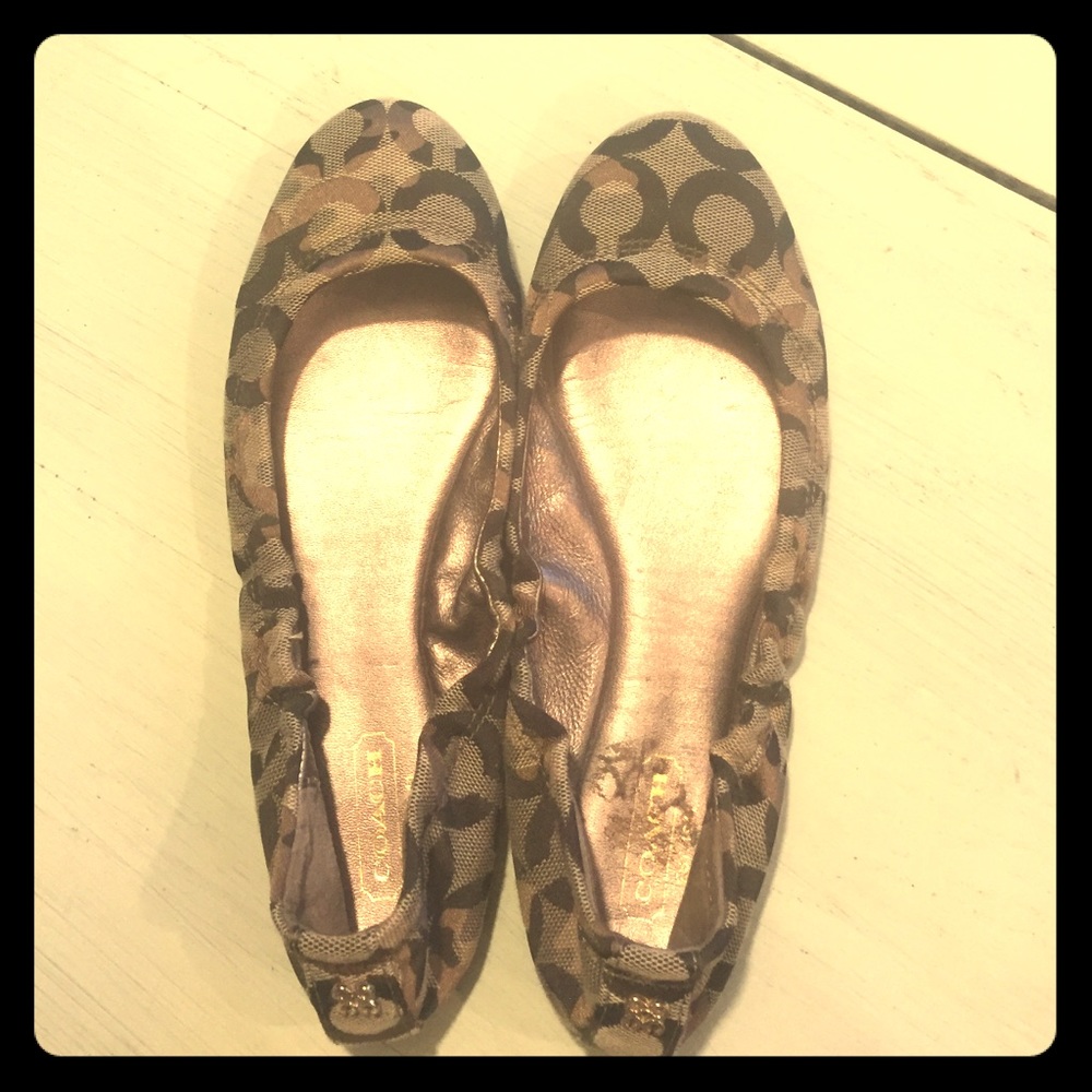 Authentic Coach Monogram Flats
